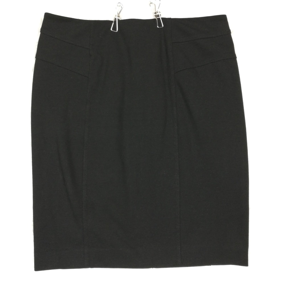 New York & Company Womens Skirt Black Pencil Knit Above‎ Knee Seamed 8